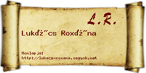 Lukács Roxána névjegykártya