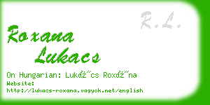 roxana lukacs business card